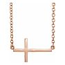 Sideways Cross Necklace In 14 Karat Rose Gold, 16-18 Inches Image-1