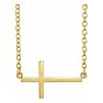 Sideways Cross Necklace In 14 Karat Yellow Gold, 16-18 Inches Image-1