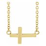 Sideways Cross Necklace In 14 Karat Yellow Gold, 16-18 Inches Image-1