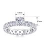 Moissanite Engagement Ring; 3 Carat Round Shape Moissanite Eternity Engagement Ring In 14 Karat White Gold Image-5