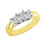 1ct Princess Cut Three Diamond Ring in 14k Yellow Gold, I/J, I1 Image-2