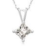 Diamond Pendants: 5/8ct Princess Diamond Solitaire Pendant, 14k White Gold
 Image-1