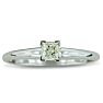 Cheap Engagement Rings, 1/3 Carat Princess Diamond Solitaire Engagement Ring in 14K White Gold Image-1