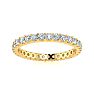 1 Carat Round Diamond Eternity Ring In 14 Karat Yellow Gold, Ring Size 9.5 Image-1