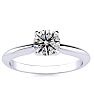 Round Engagement Rings, 3/4 Carat Round Shape Diamond Solitaire Ring Crafted In 14K White Gold Image-1