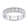 1 Carat Round Diamond Milgrain Eternity Ring In 14 Karat White Gold, Ring Size 7 Image-1
