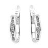 Diamond Drop Earrings: 1/4ct Flip-Back Huggy Diamond Earrings in 10k White Gold Image-2