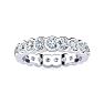 1 1/2 Carat Round Diamond Bezel Set Eternity Ring In 14 Karat White Gold, Ring Size 7 Image-1