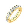 1.40 Carat Round Diamond Bezel Set Eternity Ring In 14 Karat Yellow Gold, Ring Size 5.5 Image-2