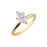 Cheap Engagement Rings, 1/3 Carat Marquise Diamond Solitaire Ring In 14K Yellow Gold Image-2