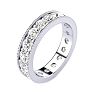 2 1/5 Carat Round Moissanite Milgrain Eternity Ring In 14 Karat White Gold, Ring Size 9.5 Image-2