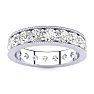 2 Carat Round Diamond Milgrain Eternity Ring In 14 Karat White Gold, Ring Size 7 Image-1