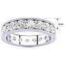 2 Carat Round Diamond Milgrain Eternity Ring In 14 Karat White Gold, Ring Size 7 Image-4