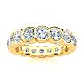 2 Carat Round Moissanite Bezel Set Eternity Ring In 14 Karat Yellow Gold, Ring Size 6 Image-1