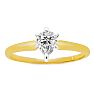 Cheap Engagement Rings, 1/2 Carat Pear Shape Diamond Solitaire Ring in 14K Yellow Gold Image-1