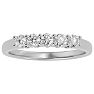 1/2 Carat Five Diamond Wedding Band In White Gold Image-1