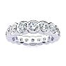 2 Carat Round Diamond Bezel Set Eternity Ring In 14 Karat White Gold, Ring Size 7 Image-1