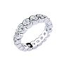 2 Carat Round Diamond Bezel Set Eternity Ring In 14 Karat White Gold, Ring Size 7 Image-2