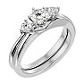 1/2 Carat Diamond Solitaire Ring With 1/5 Carat Enhancer In 14 Karat White Gold Image-2