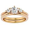 1/2 Carat Diamond Solitaire Ring With 1/5 Carat Enhancer In 14 Karat Yellow Gold Image-1