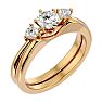 1/2 Carat Diamond Solitaire Ring With 1/5 Carat Enhancer In 14 Karat Yellow Gold Image-2