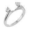 1/5 Carat Moissanite Ring Enhancer For 3/4 Carat Solitaire In 14 Karat White Gold Image-2