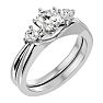 3/4 Carat Diamond Solitaire Ring With 1/5 Carat Enhancer In 14 Karat White Gold Image-2