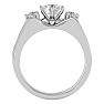 3/4 Carat Diamond Solitaire Ring With 1/5 Carat Enhancer In 14 Karat White Gold Image-3