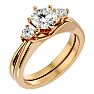1 Carat Diamond Solitaire Ring With 1/5 Carat Enhancer In 14 Karat Yellow Gold Image-2