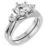 1 1/2 Carat Diamond Solitaire Ring With 1/5 Carat Enhancer In 14 Karat White Gold Image-2