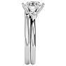 1 1/2 Carat Diamond Solitaire Ring With 1/5 Carat Enhancer In 14 Karat White Gold Image-4