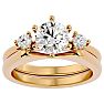 1 1/2 Carat Diamond Solitaire Ring With 1/5 Carat Enhancer In 14 Karat Yellow Gold Image-1