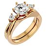 1 1/2 Carat Diamond Solitaire Ring With 1/5 Carat Enhancer In 14 Karat Yellow Gold Image-2