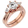 2 Carat Diamond Solitaire Ring With 1/5 Carat Enhancer In 14 Karat Rose Gold Image-2