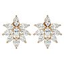 Diamond Drop Earrings: 2 Carat Fancy Diamond Cluster Stud Earrings In 14 Karat Yellow Gold Image-2