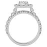 3 Carat Halo Diamond Bridal Set In 14 Karat White Gold. Huge Bridal Set At A Very Low Price Image-3