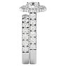 3 Carat Halo Diamond Bridal Set In 14 Karat White Gold. Huge Bridal Set At A Very Low Price Image-4