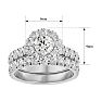3 Carat Halo Diamond Bridal Set In 14 Karat White Gold. Huge Bridal Set At A Very Low Price Image-5