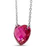 7 Carat Heart Shape Created Ruby Necklace In Sterling Silver, 18 Inches.  Brand New Style! Image-2