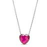 7 Carat Heart Shape Created Ruby Necklace In Sterling Silver, 18 Inches.  Brand New Style! Image-3