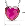 7 Carat Heart Shape Created Ruby Necklace In Sterling Silver, 18 Inches.  Brand New Style! Image-5