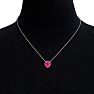 7 Carat Heart Shape Created Ruby Necklace In Sterling Silver, 18 Inches.  Brand New Style! Image-6