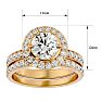 2 1/2 Carat Halo Diamond Bridal Set In 14 Karat Yellow Gold With 1 1/2 Carat Center Diamond Image-5
