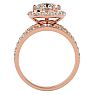2 1/2 Carat Halo Diamond Bridal Set In 14 Karat Rose Gold With 1 1/2 Carat Center Diamond Image-3