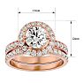 2 1/2 Carat Halo Diamond Bridal Set In 14 Karat Rose Gold With 1 1/2 Carat Center Diamond Image-5