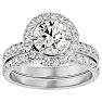 2 1/2 Carat Halo Diamond Bridal Set In 14 Karat White Gold With 1 1/2 Carat Center Diamond Image-1