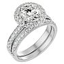 2 1/2 Carat Halo Diamond Bridal Set In 14 Karat White Gold With 1 1/2 Carat Center Diamond Image-2