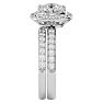 2 1/2 Carat Halo Diamond Bridal Set In 14 Karat White Gold With 1 1/2 Carat Center Diamond Image-4