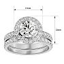 2 1/2 Carat Halo Diamond Bridal Set In 14 Karat White Gold With 1 1/2 Carat Center Diamond Image-5