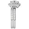 3 Carat Halo Diamond Bridal Set In 14 Karat White Gold With 2 Carat Center Diamond Image-4